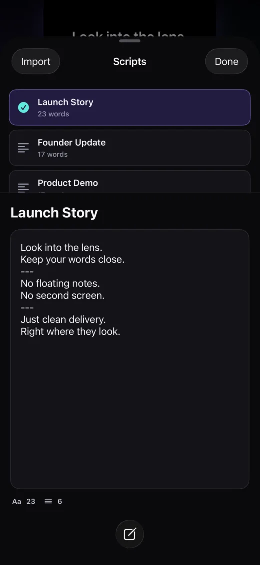 The real iPhone script library and Launch Story editor.